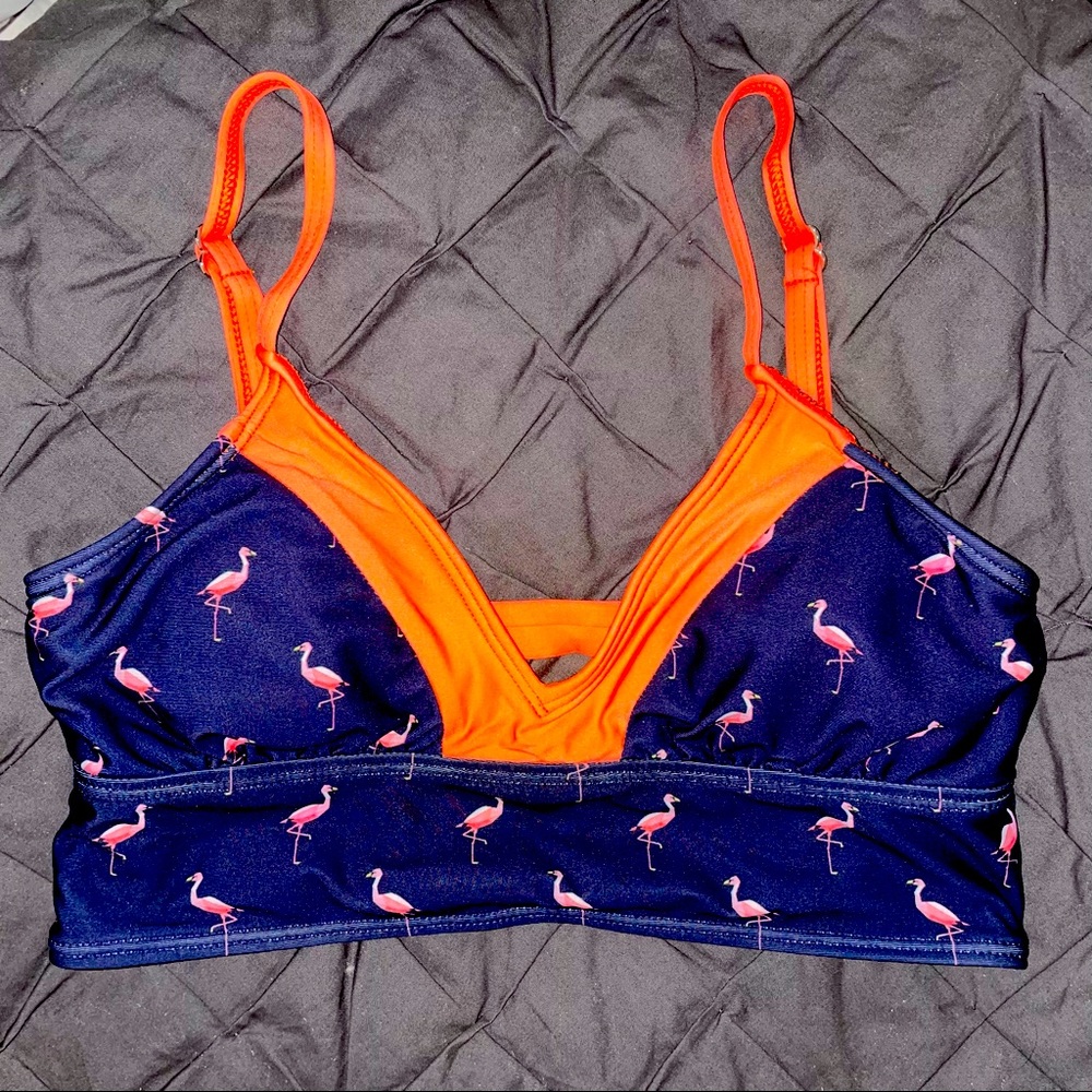 Splendid flamingo bikini top size small